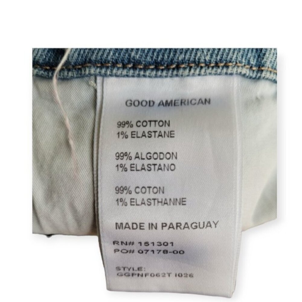Good American Good Heritage Light Wash Cropped Jeans Size 15 Mid Rise Straight - Picture 6 of 13